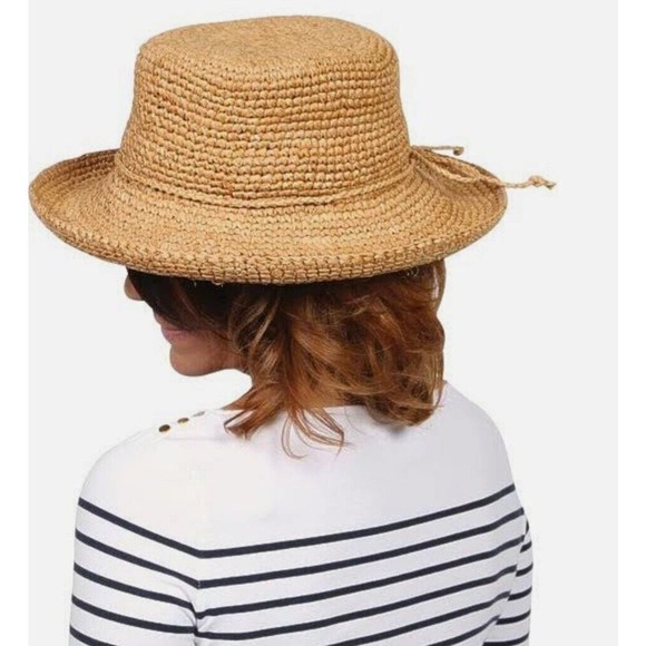 Scala Womens Crochet Raffi Crushable Handcrafted Packable Natural One Size Hat - Picture 2 of 9